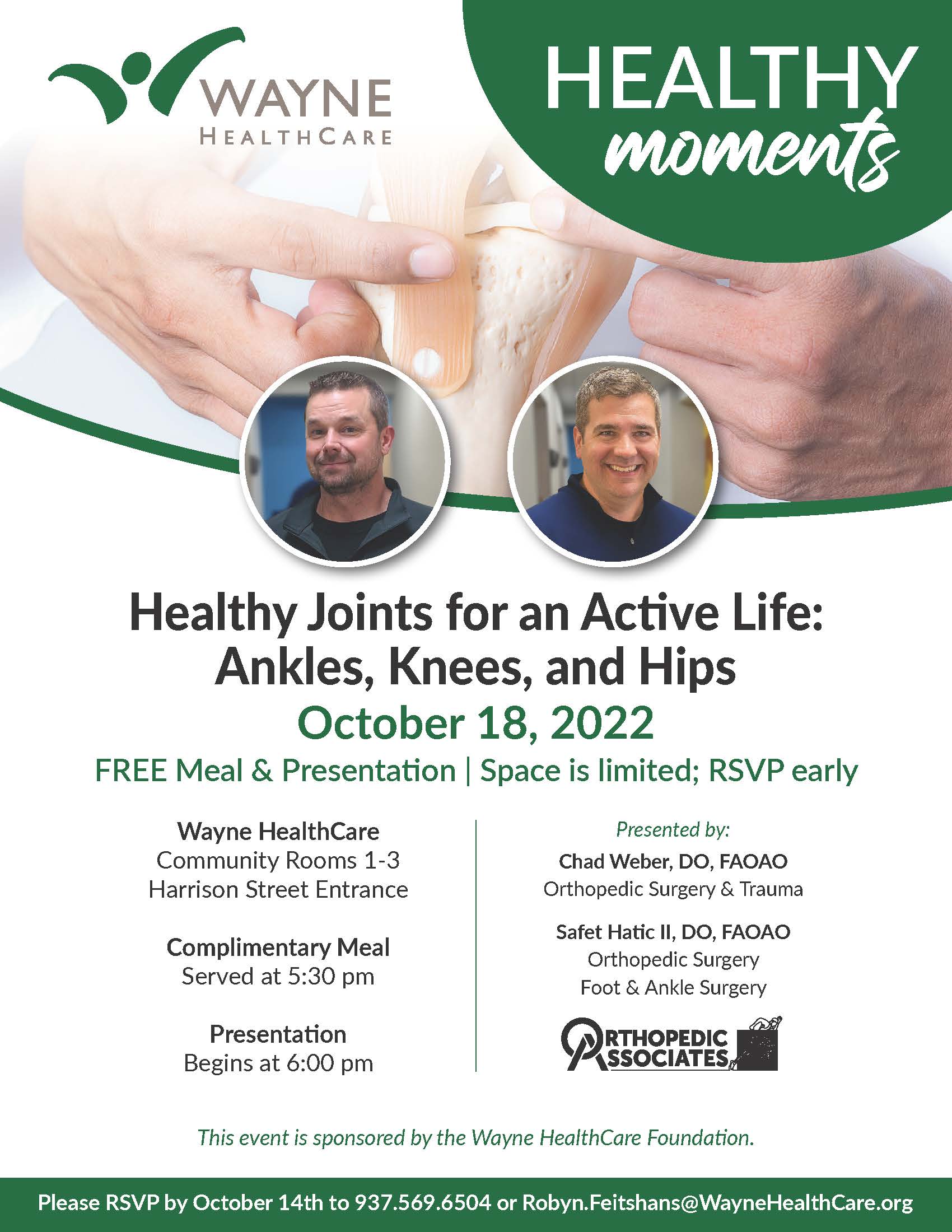 Healthy Moments Flyer with Dr. Weber and Dr. Hatic II
